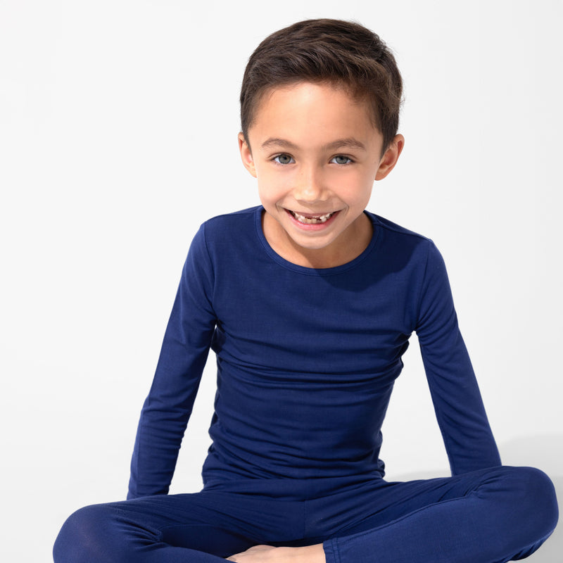 Starry Night Blue Bamboo Kids Pajamas