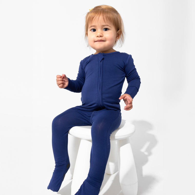 Starry Night Blue Bamboo Convertible Footie