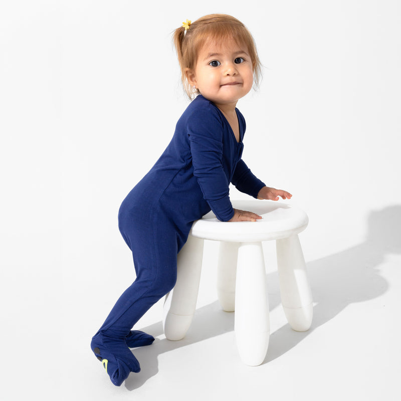 Starry Night Blue Bamboo Convertible Footie