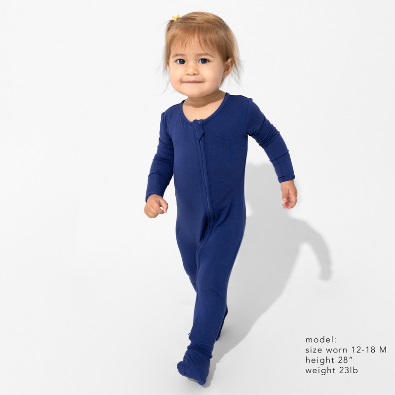 Starry Night Blue Bamboo Convertible Footie