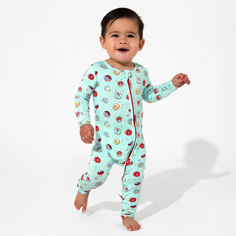 Blue Space Donut Bamboo Convertible Footie