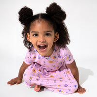 The Eye Pink Bamboo Girls' Short Sleeve Dress