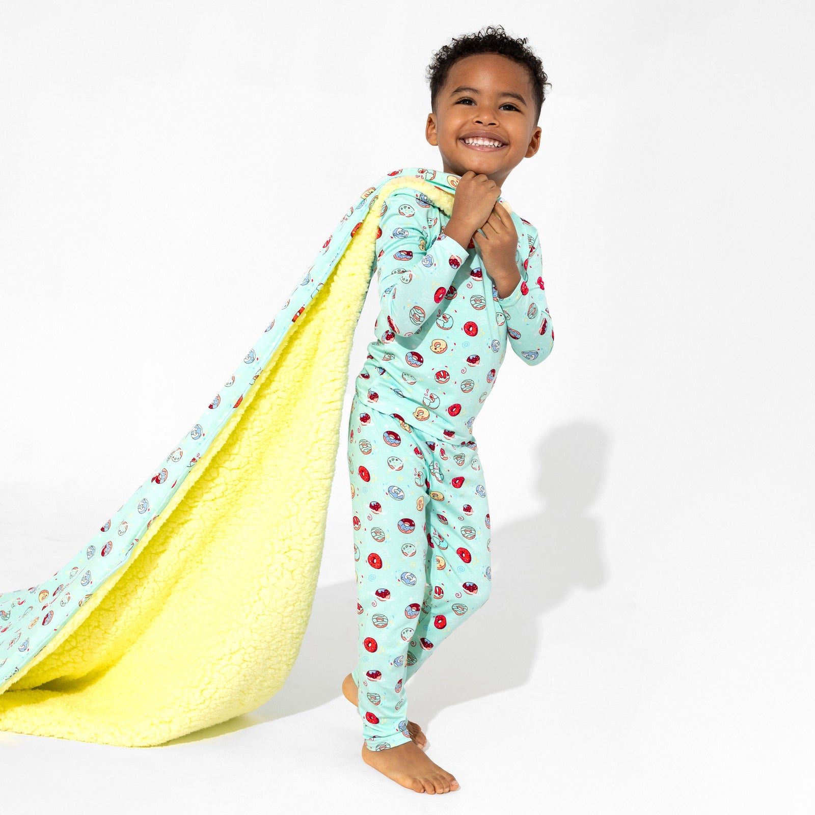 Blue Space Donut Bamboo Kids Pajamas