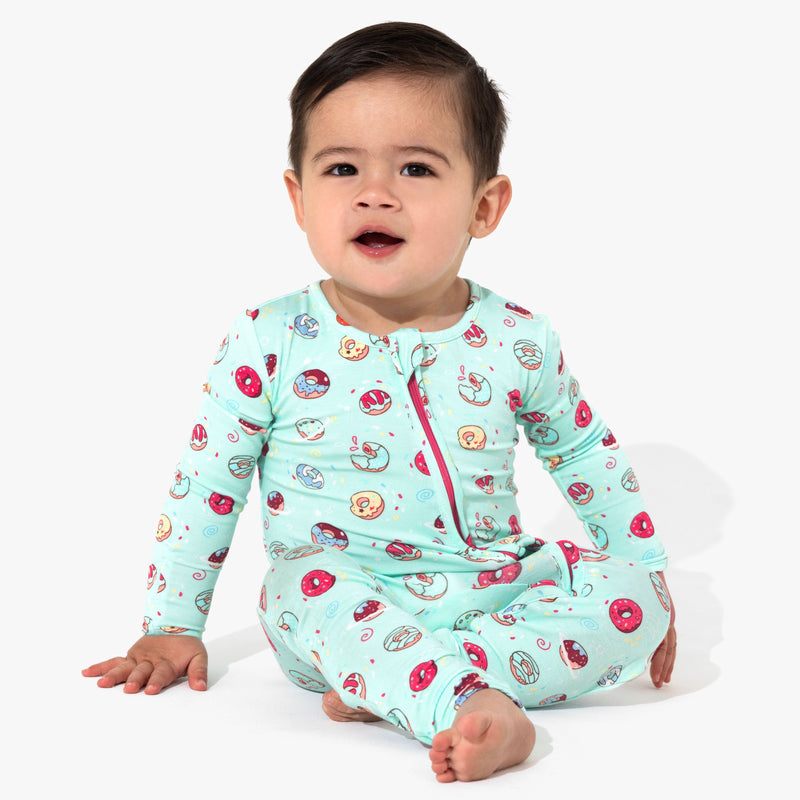 Blue Space Donut Bamboo Convertible Footie