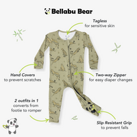 Sage & Spots Leopard Bamboo Convertible Footie