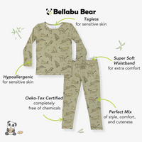 Sage & Spots Leopard Bamboo Kids Pajamas