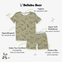 Sage & Spots Leopard Bamboo Kids Pajama Short Set