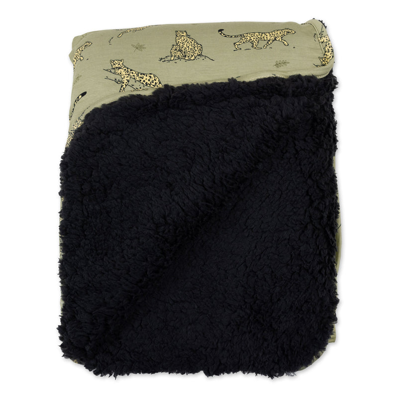 Sage & Spots Leopard Bamboo Sherpa Blanket