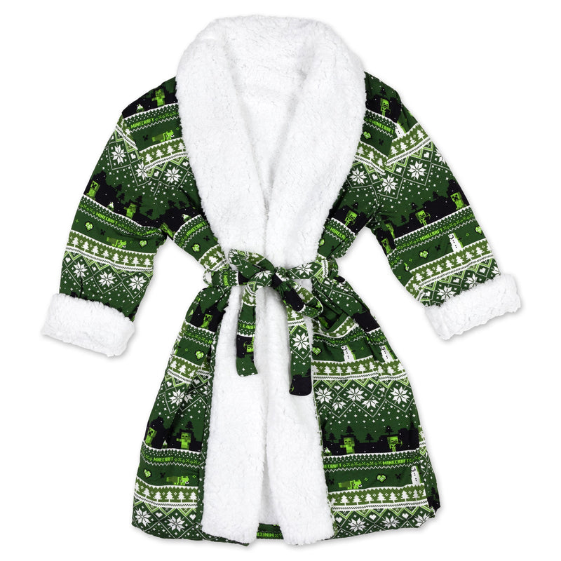 Minecraft Christmas Kids Bamboo Sherpa Robe