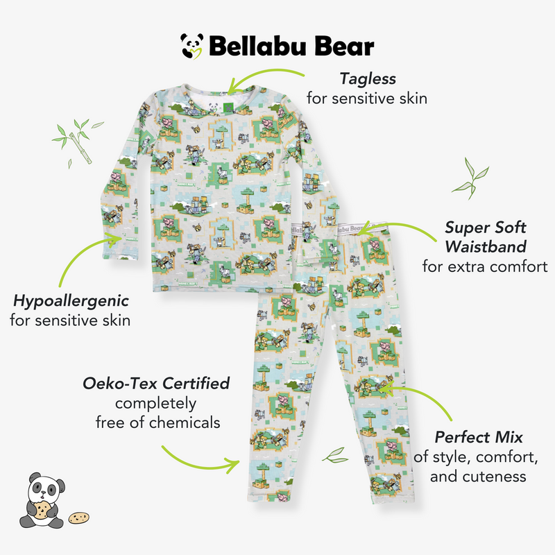 Minecraft Overworld Dreams Bamboo Kids Pajamas