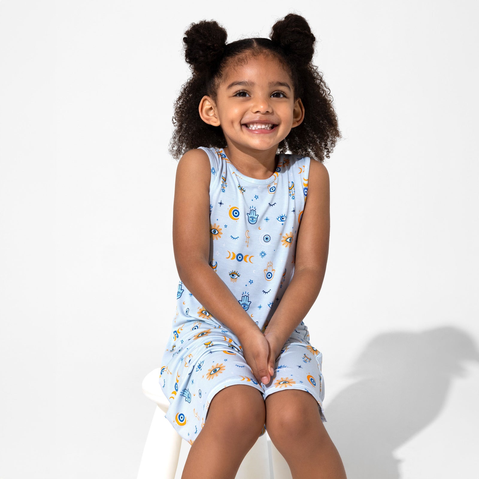 The Eye Blue Bamboo Girls' Sleeveless Dress