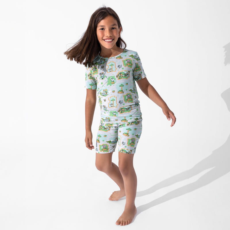 Minecraft Overworld Dreams Bamboo Kids Pajama Short Set