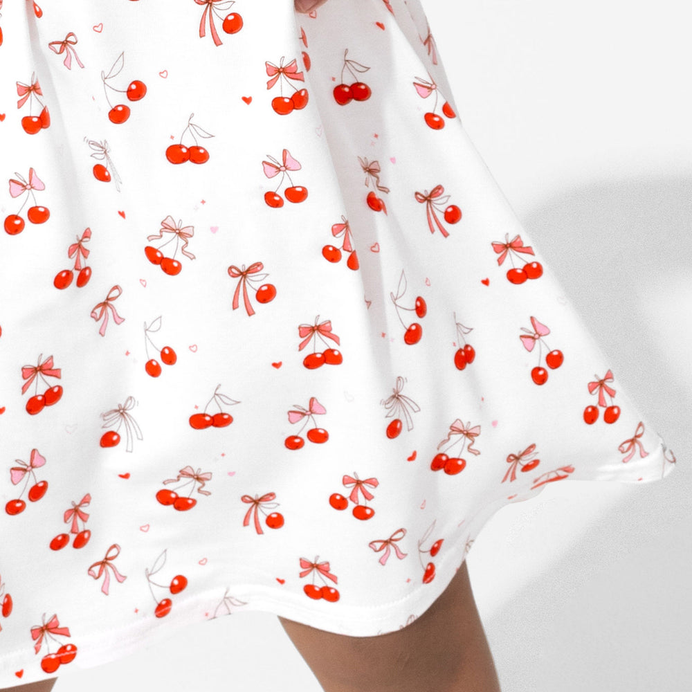 Cherry On Top Bamboo Girls' Long Sleeve Dress
