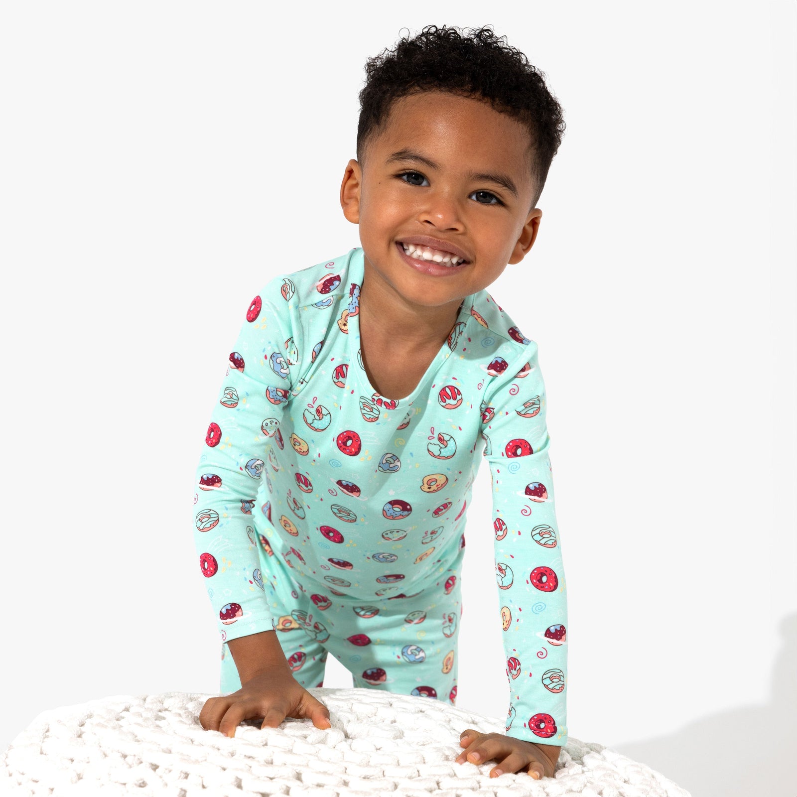 Blue Space Donut Bamboo Kids Pajamas