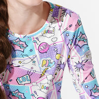 Comic Purple Bamboo Kids Pajamas