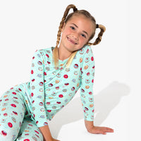 Blue Space Donut Bamboo Kids Pajamas