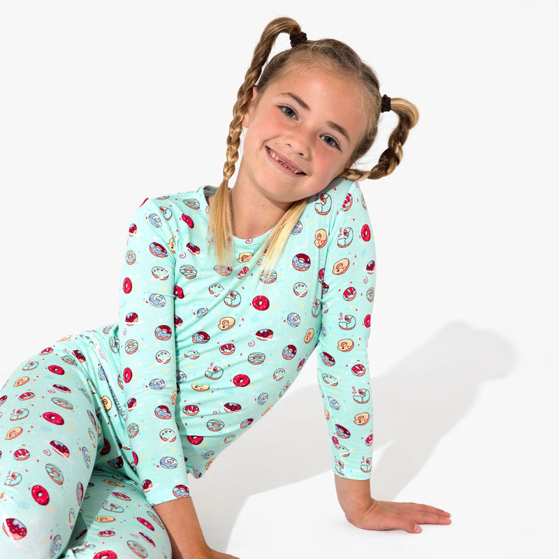 Blue Space Donut Bamboo Kids Pajamas