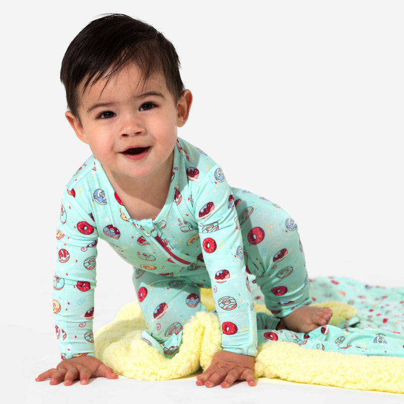 Blue Space Donut Bamboo Convertible Footie