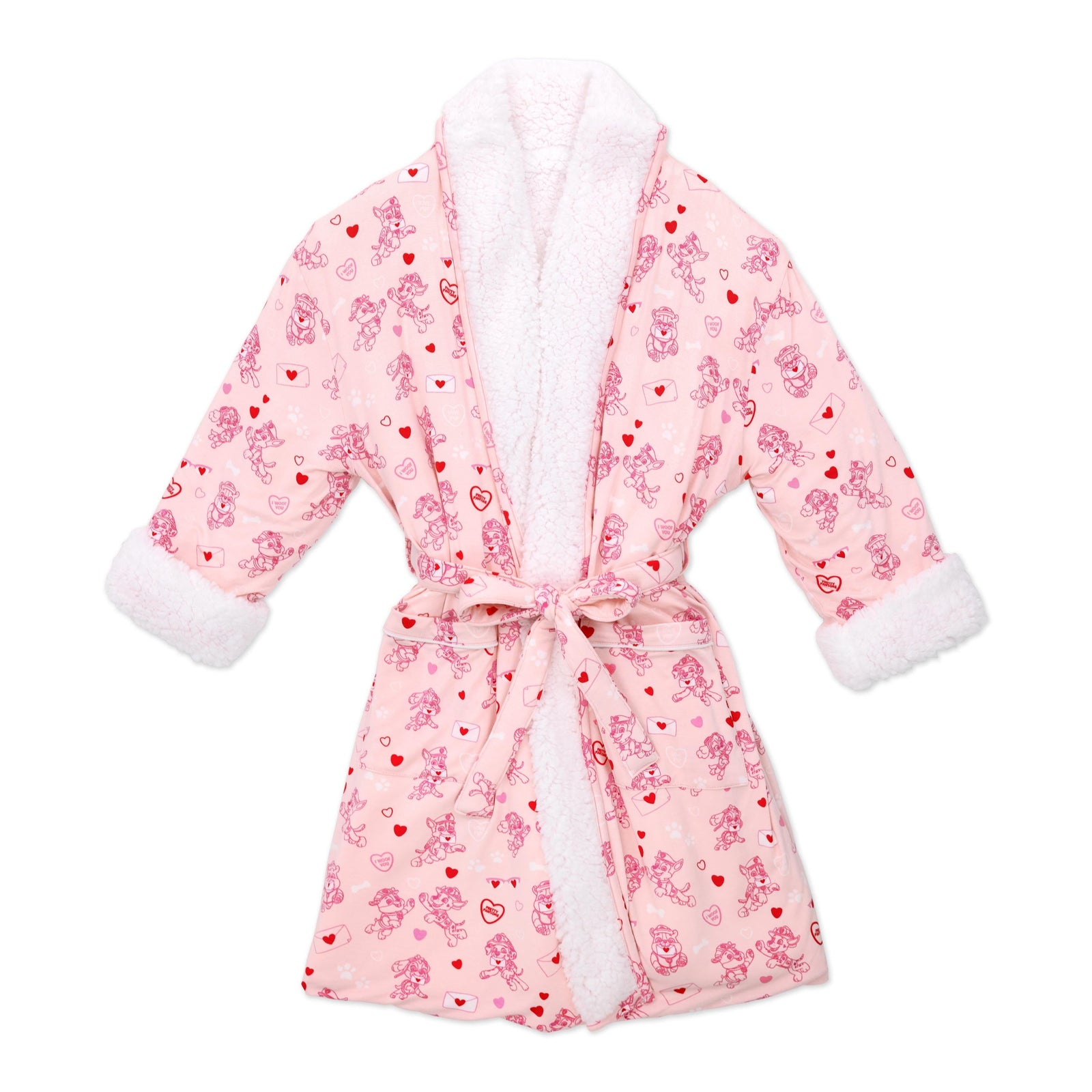PAW Patrol: Love Paws Pink Kids Bamboo Sherpa Robe