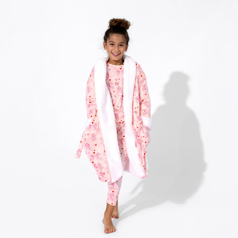 PAW Patrol: Love Paws Pink Kids Bamboo Sherpa Robe