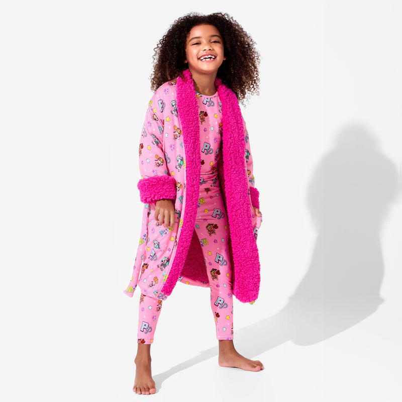 PAW Patrol: Varsity Pink Bamboo Kids Sherpa Robe