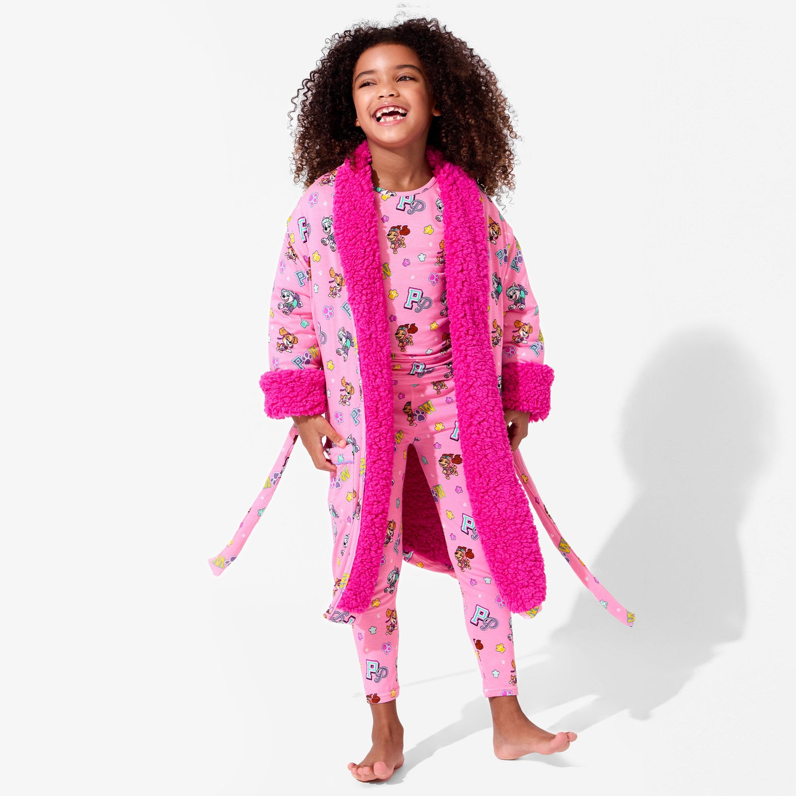 PAW Patrol: Varsity Pink Bamboo Kids Sherpa Robe