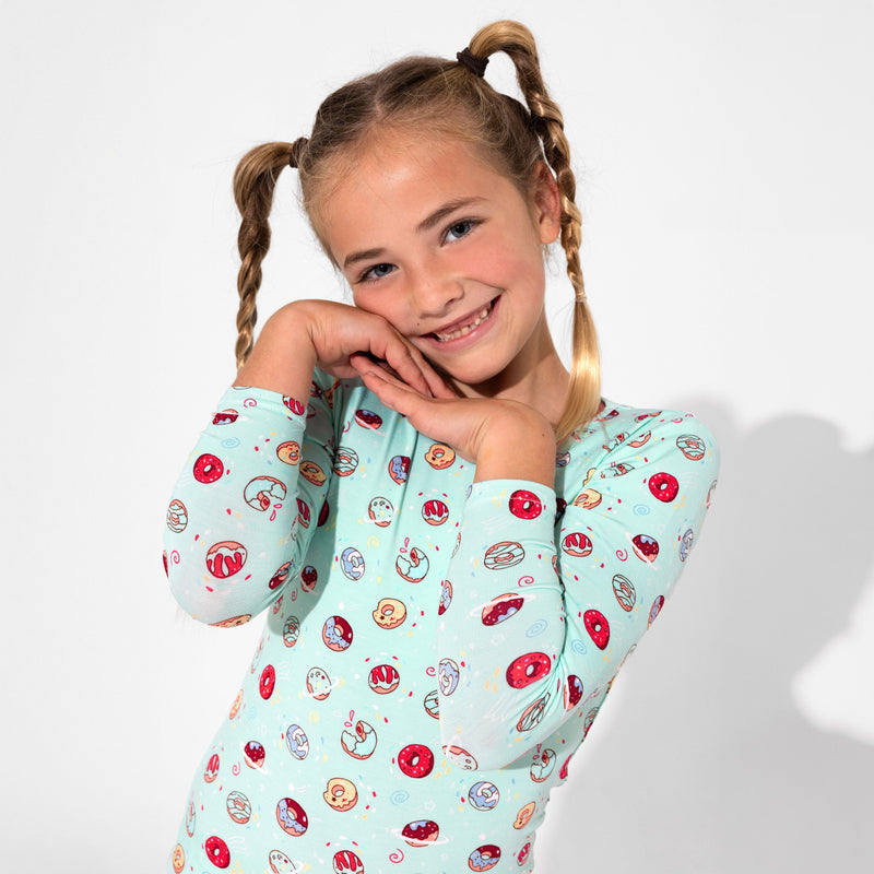 Blue Space Donut Bamboo Kids Pajamas
