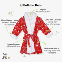 Polar Isle Red Bamboo Kids' Bamboo Sherpa Robe