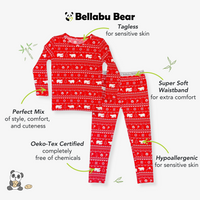 Polar Isle Red Bamboo Kids Pajamas