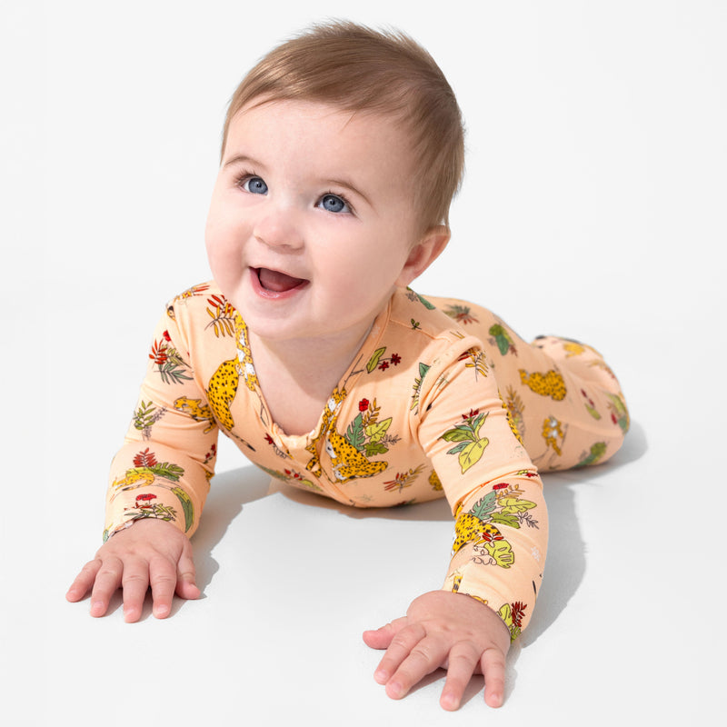 Pounce In Paradise Cheetah Bamboo Convertible Footie