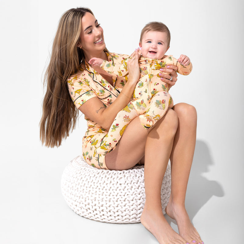 Pounce In Paradise Cheetah Bamboo Convertible Footie