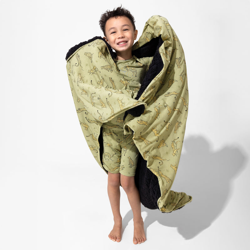 Sage & Spots Leopard Bamboo Kids Pajama Short Set