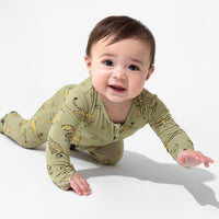 Sage & Spots Leopard Bamboo Convertible Footie