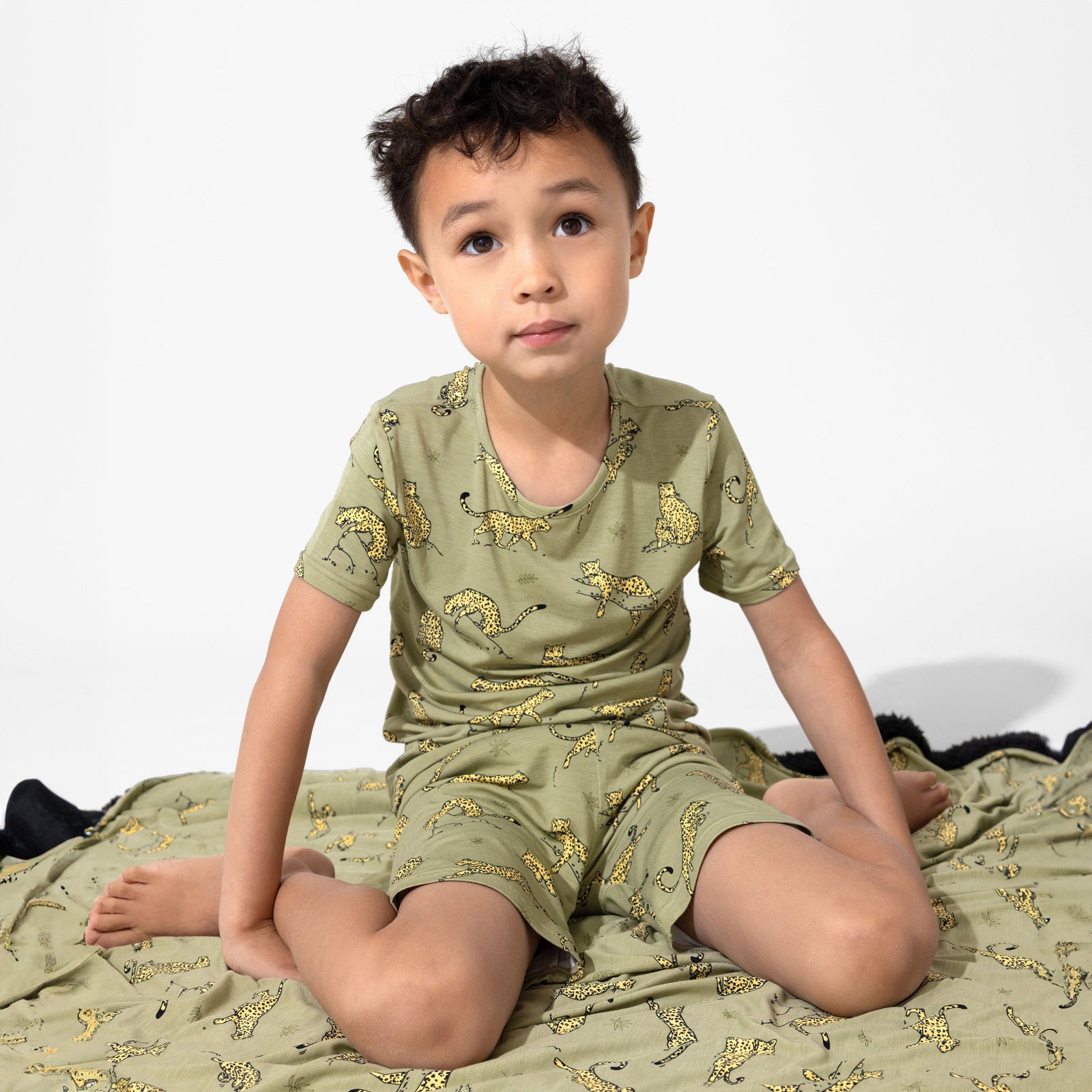 Sage & Spots Leopard Bamboo Sherpa Blanket