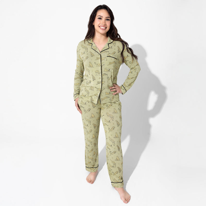 Sage & Spots Leopard Bamboo Women's Pajama Set
