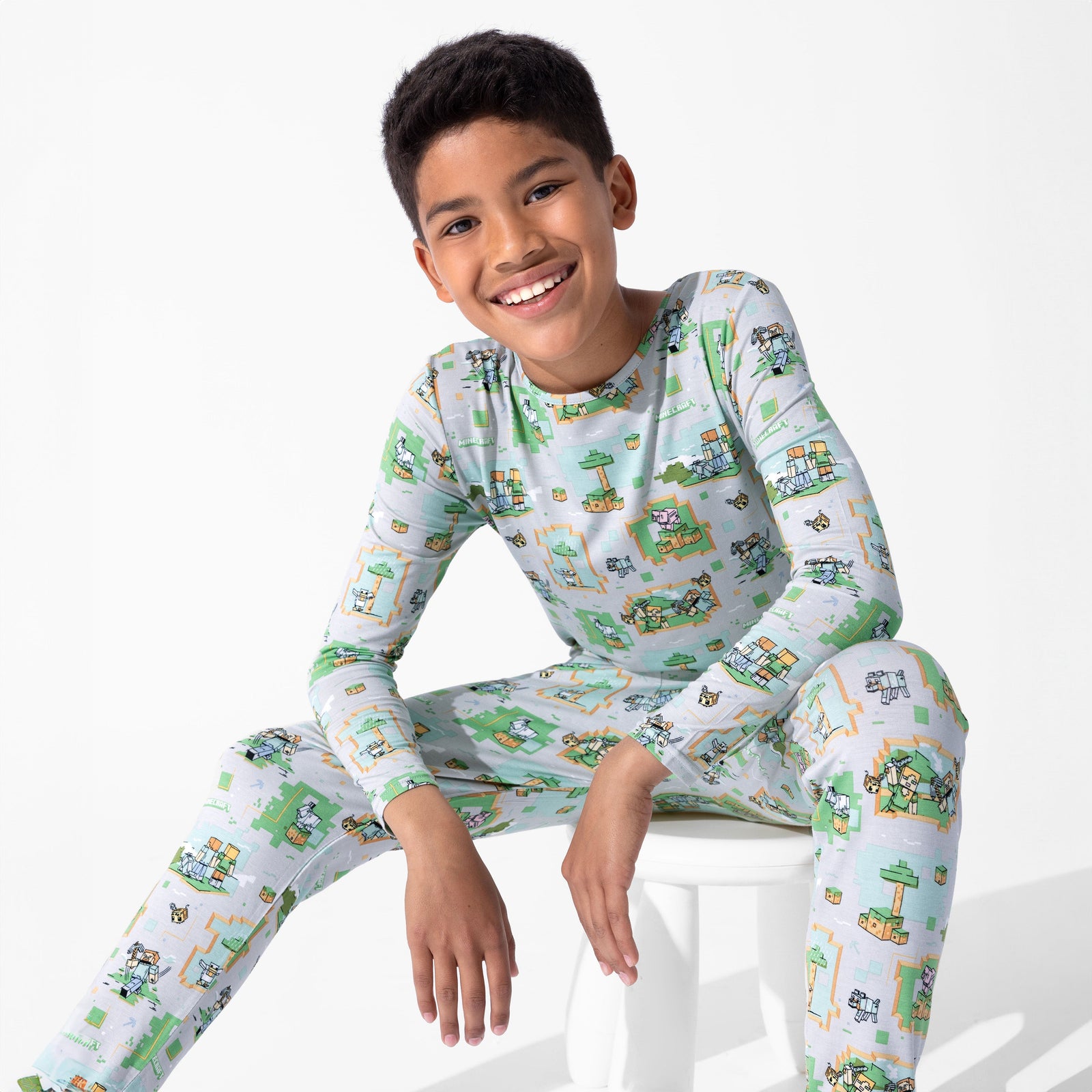 Minecraft Overworld Dreams Bamboo Kids Pajamas