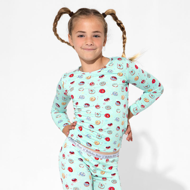 Blue Space Donut Bamboo Kids Pajamas