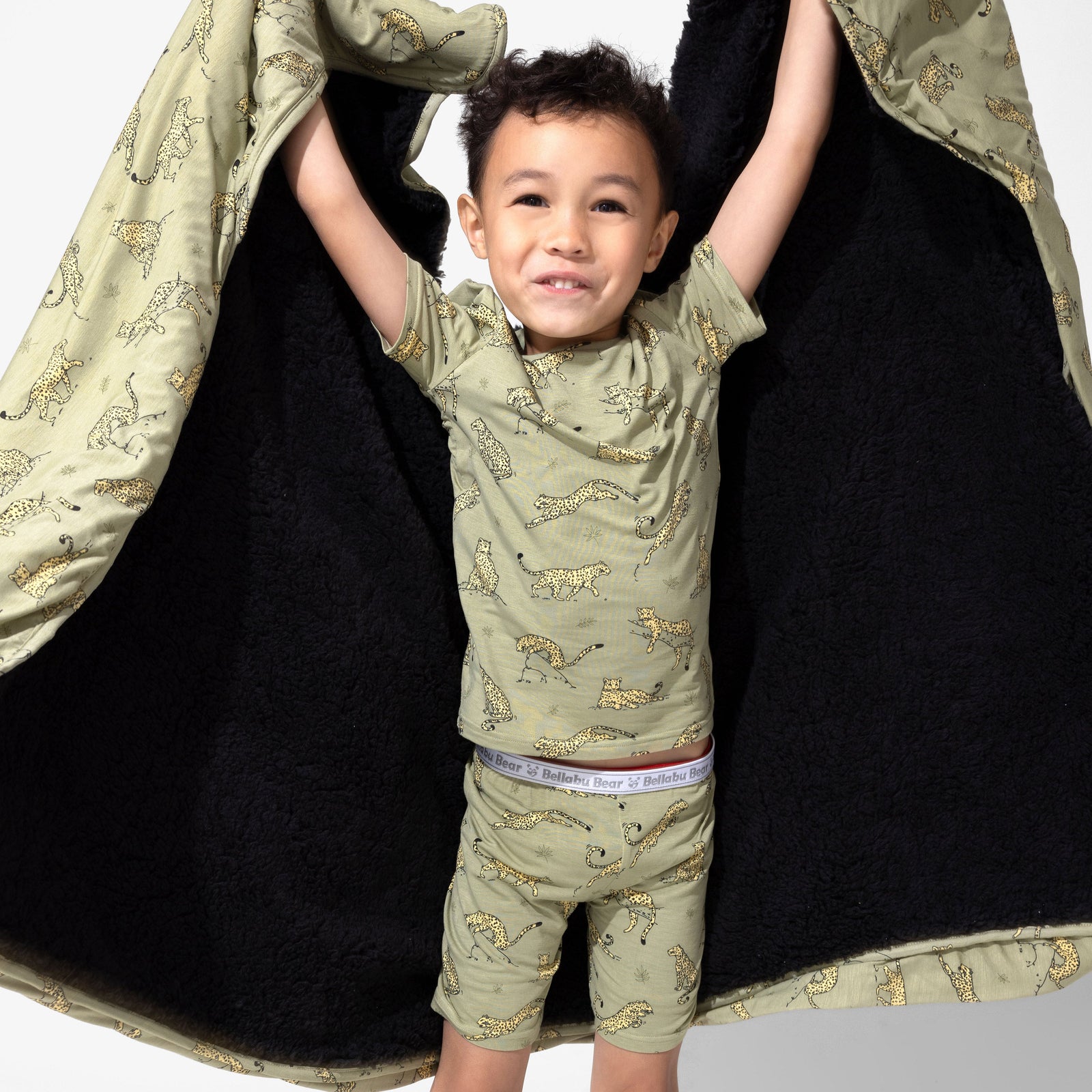 Sage & Spots Leopard Bamboo Kids Pajama Short Set