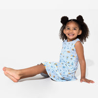 The Eye Blue Bamboo Girls' Sleeveless Dress