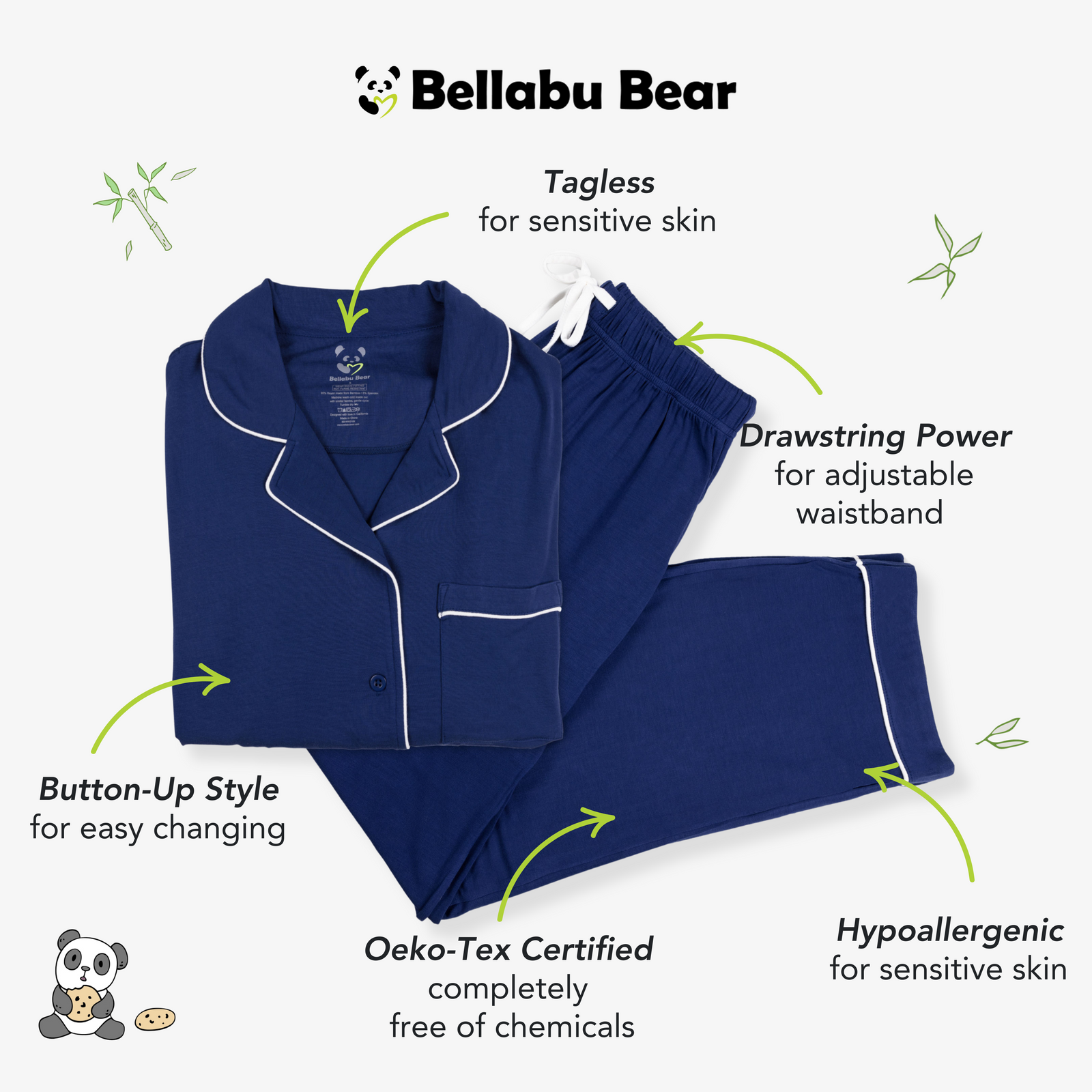 Starry Night Blue Bamboo Men's Pajama Set