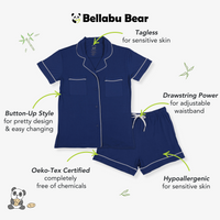 Starry Night Blue Bamboo Women's Pajama Short Set