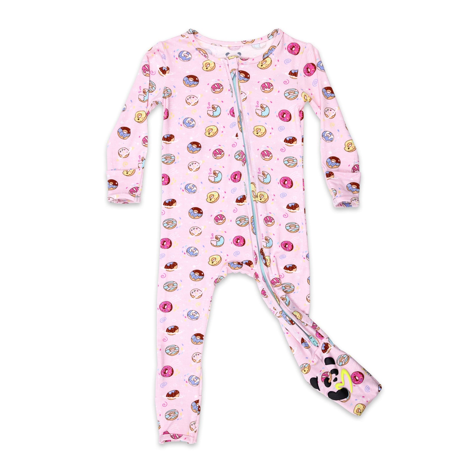 Pink Space Donut Bamboo Convertible Footie