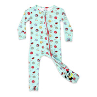 Blue Space Donut Bamboo Convertible Footie