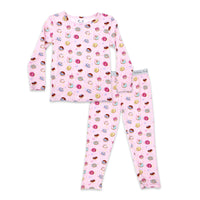 Pink Space Donut Bamboo Kids Pajamas