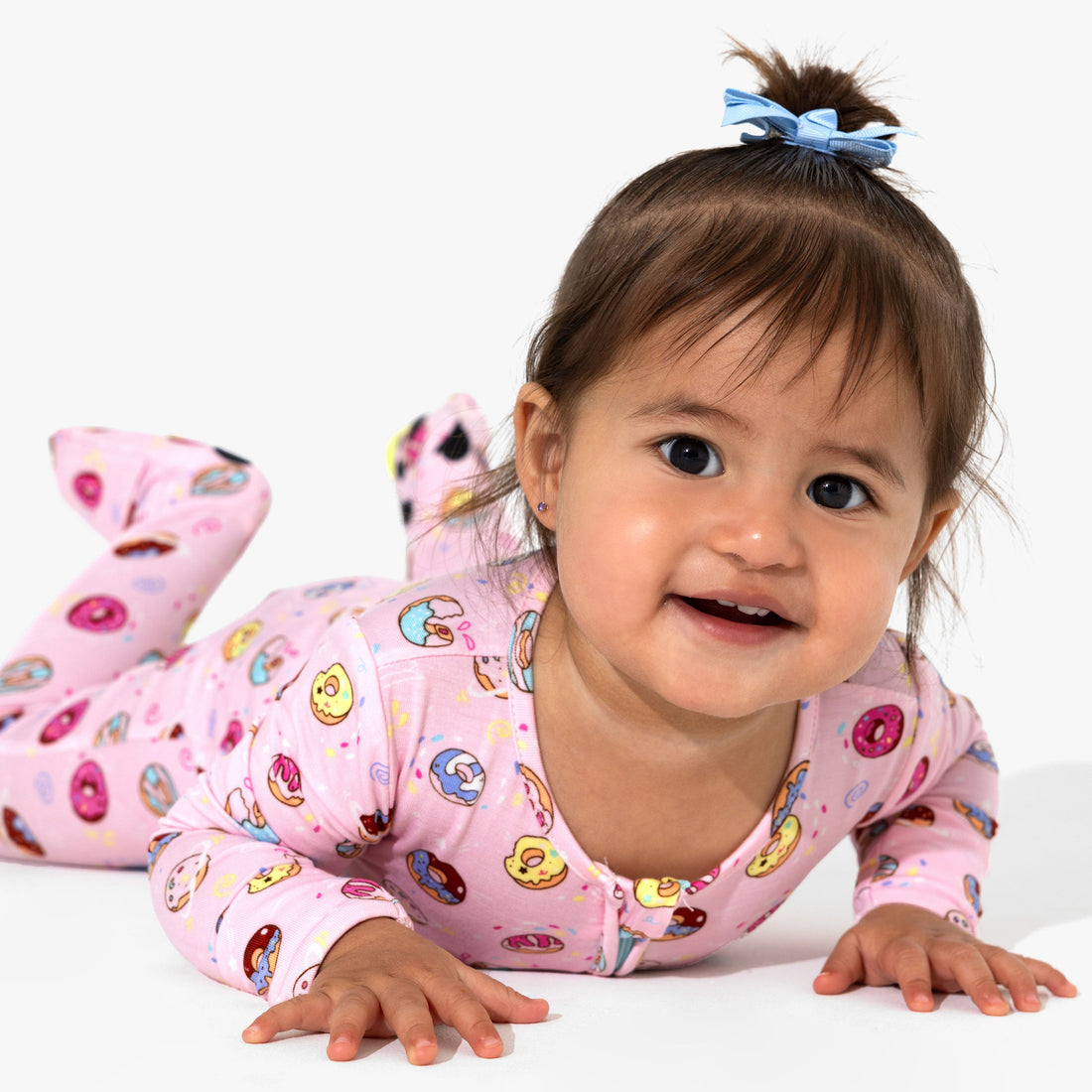 Pink Space Donut Bamboo Convertible Footie