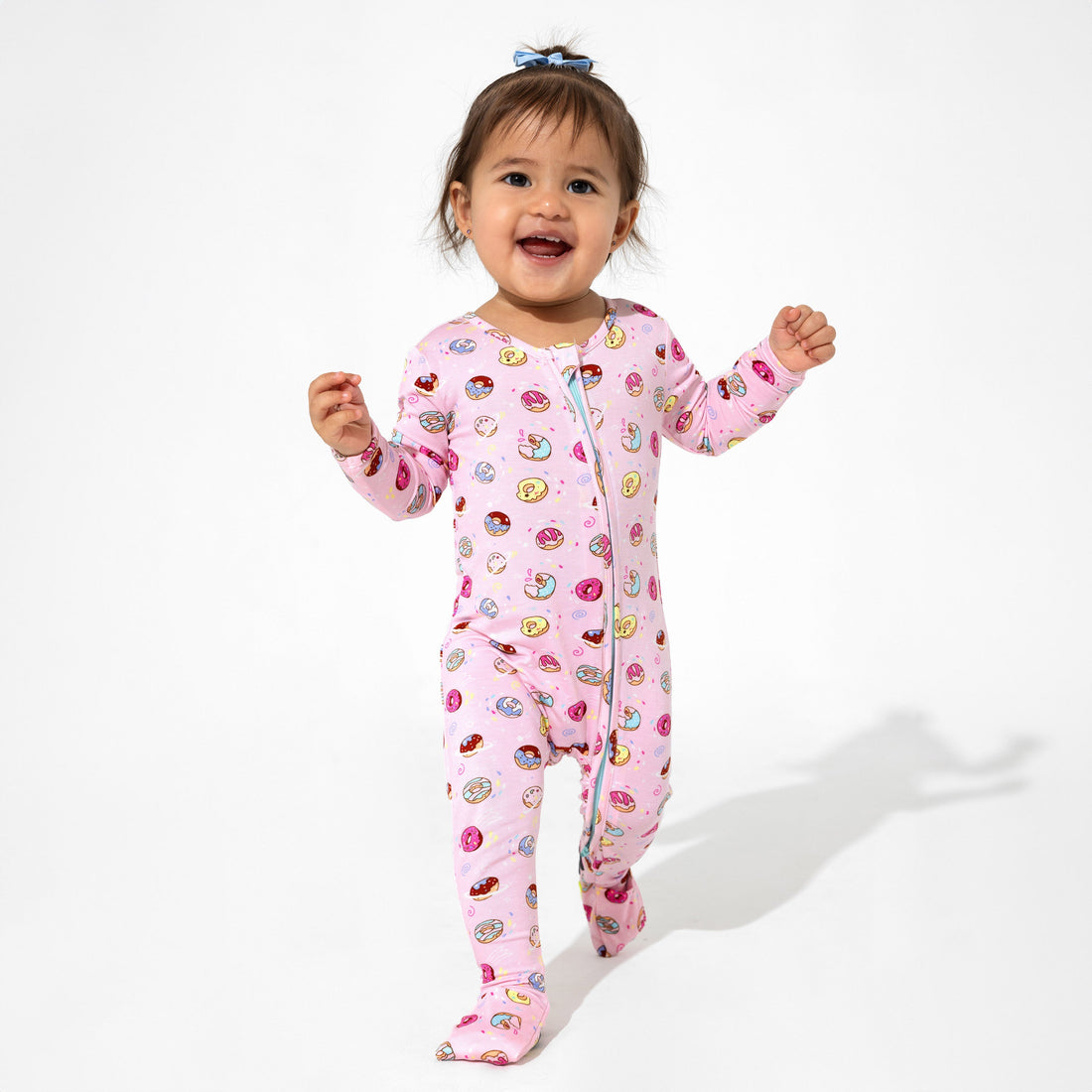 Pink Space Donut Bamboo Convertible Footie