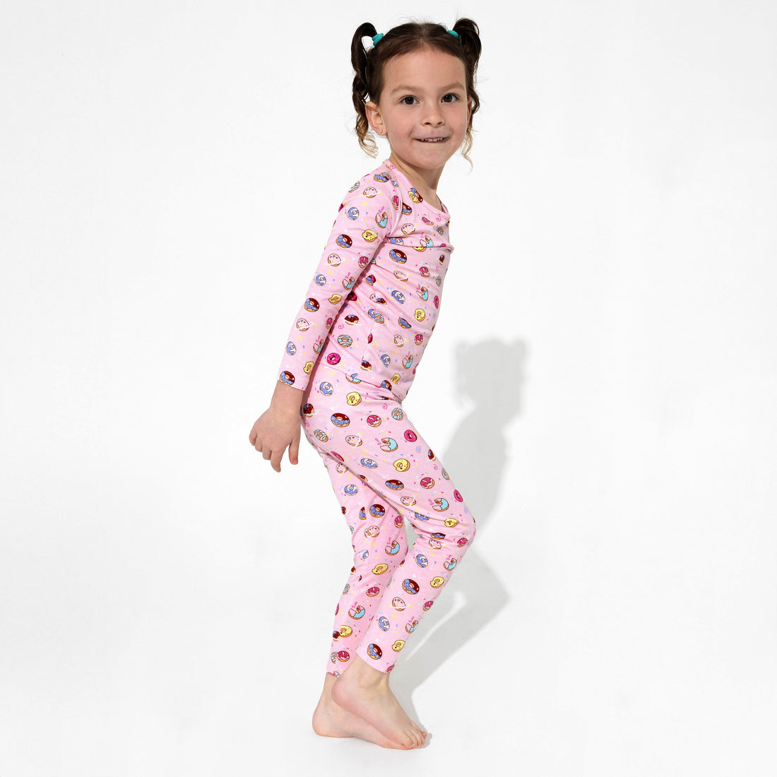 Pink Space Donut Bamboo Kids Pajamas
