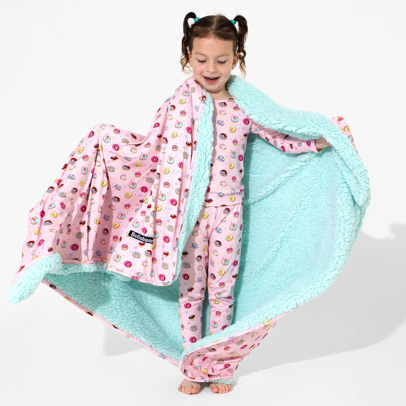 Pink Space Donut Bamboo Kids Pajamas