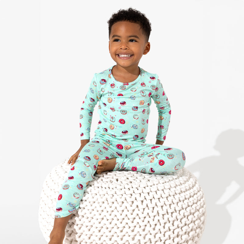 Blue Space Donut Bamboo Kids Pajamas