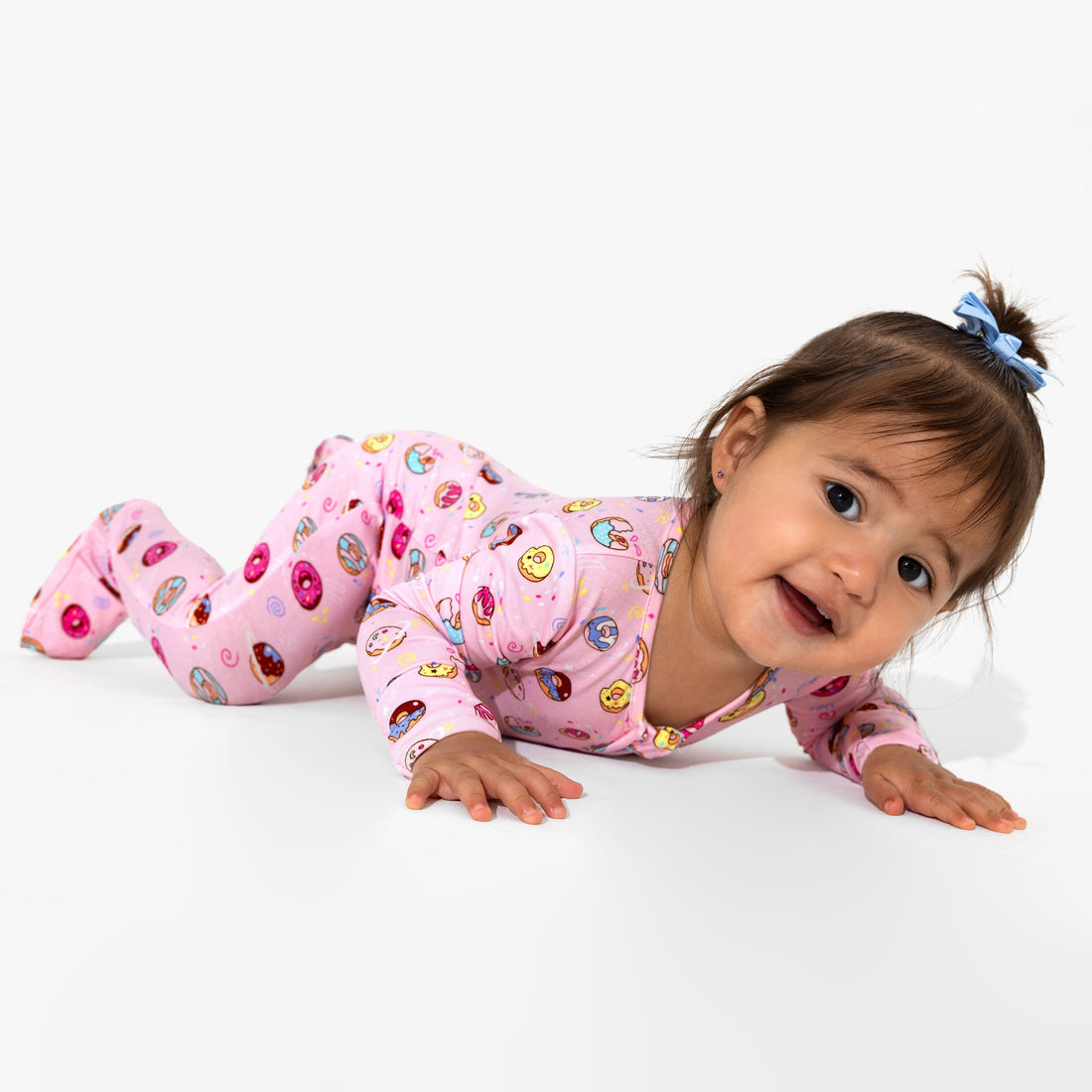 Pink Space Donut Bamboo Convertible Footie